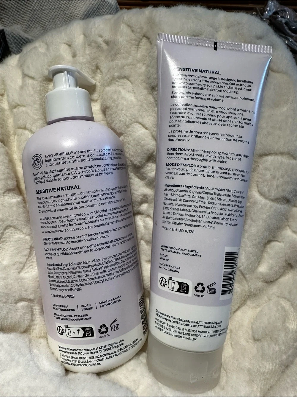 ATTITUDE Sensitive Natural Volume & Shine Conditioner & Body Lotion Set NEW $39